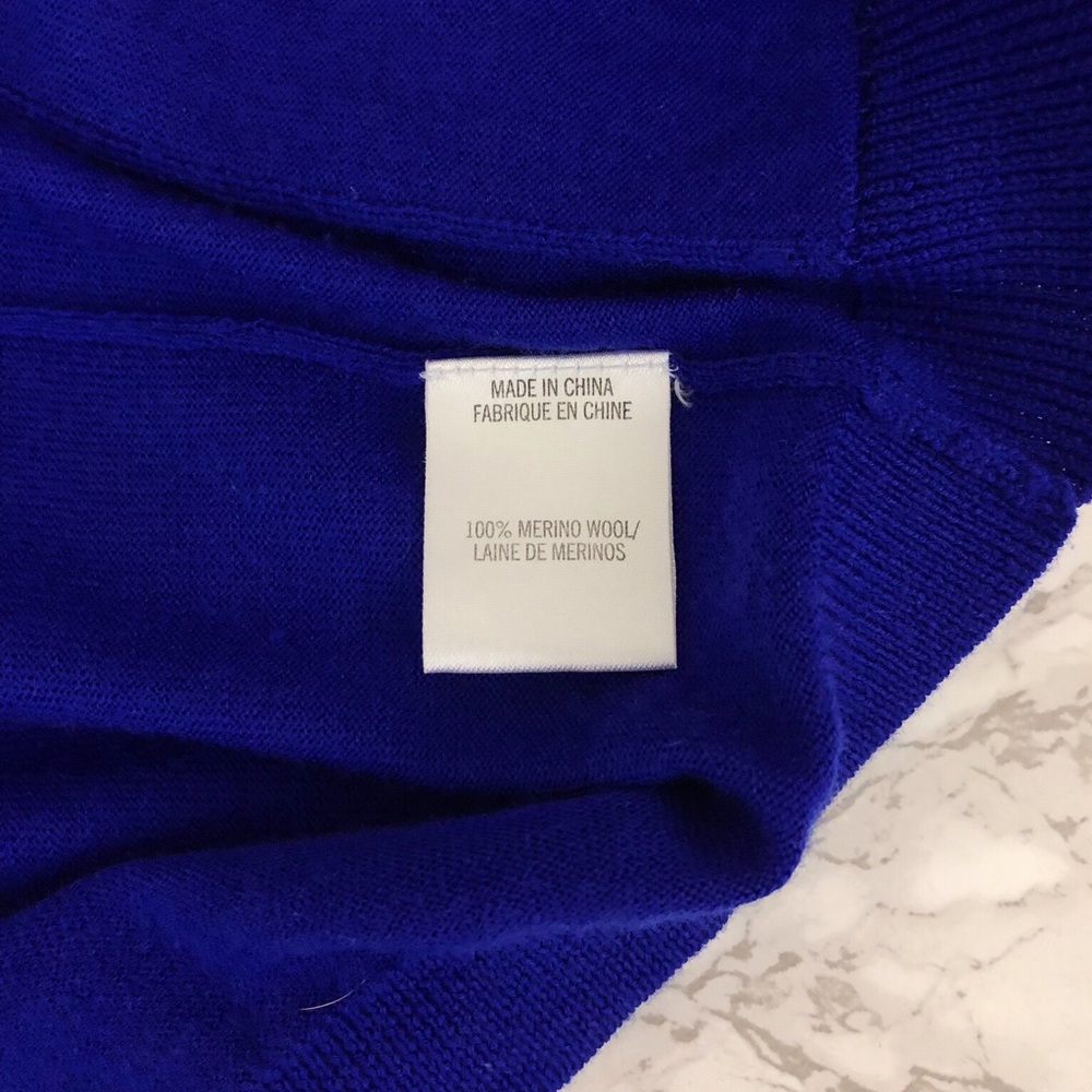 THEORY Fine Merino Wool Cardigan Cobalt Blue S - Picture 5 of 7